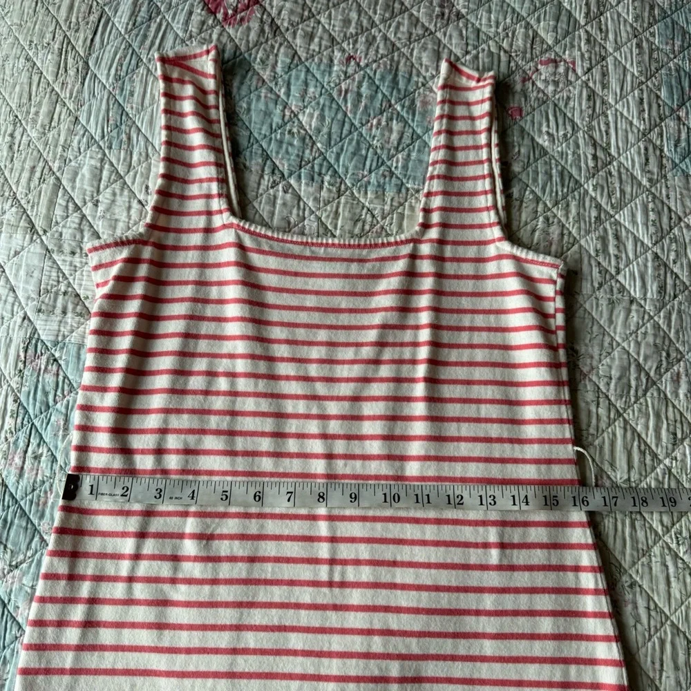 RAILS Taylin Ivory Peony Stripe Dress Size M Cotton Tank Midi - Picture 11 of 13